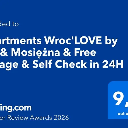 아파트 Wroc'love By Me & Mosiezna & Free Garage & Self Check In 24h